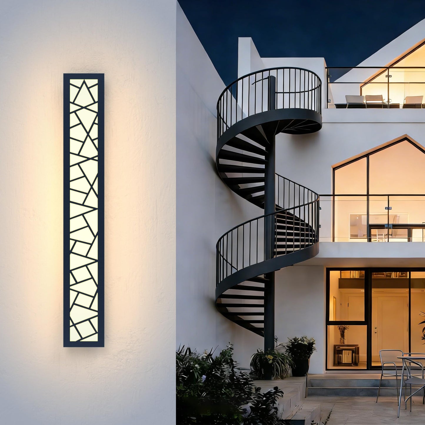 TRUWELLA Outdoor Wall Lights 31.5inch Modern Outdoor Wall Sconce LED Long Wall Sconces Black Front Porch Light Waterproof Led Wall Light IP67 3000K