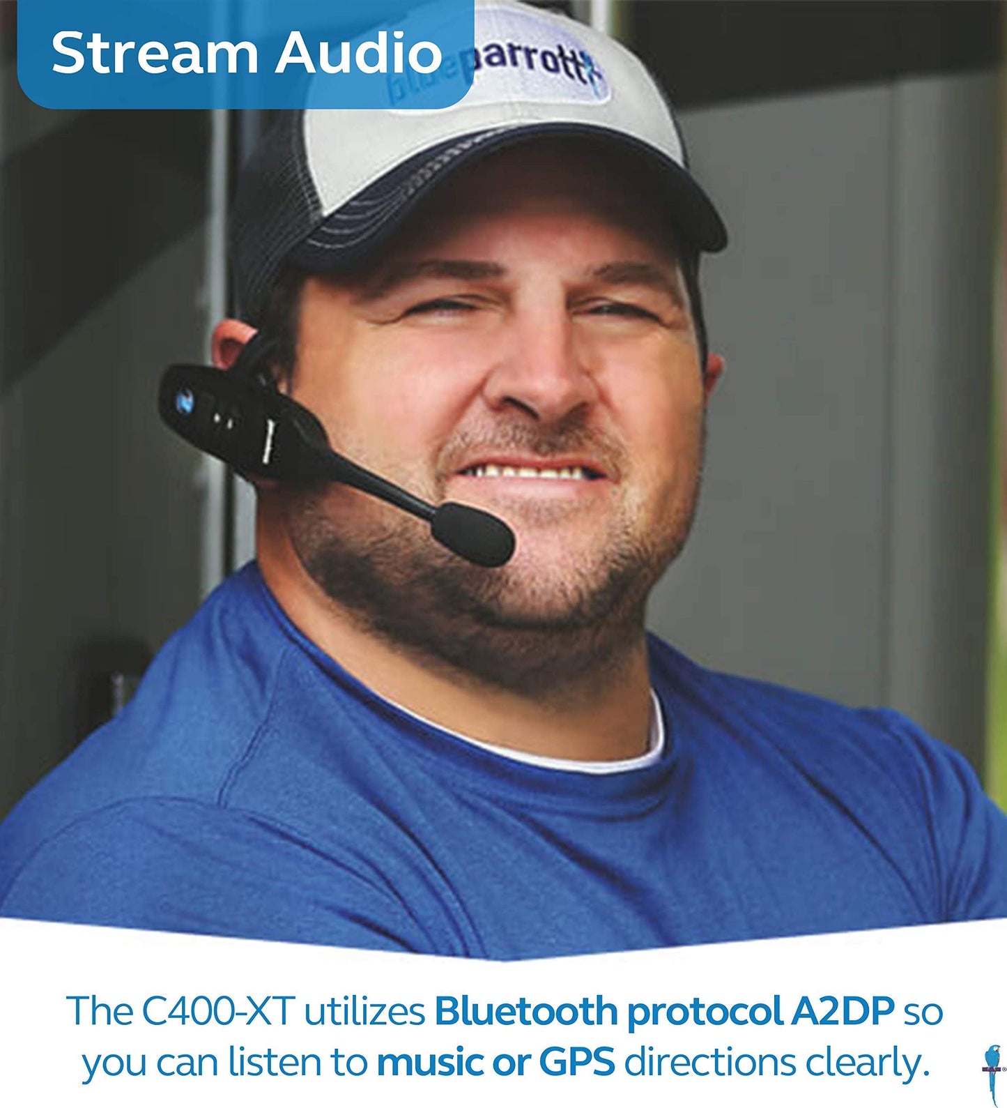 BlueParrott C400-XT Voice-Controlled Bluetooth Headset - Industry Leading Sound with Long Wireless Range, Noise-Cancelling - Compatible with iOS…