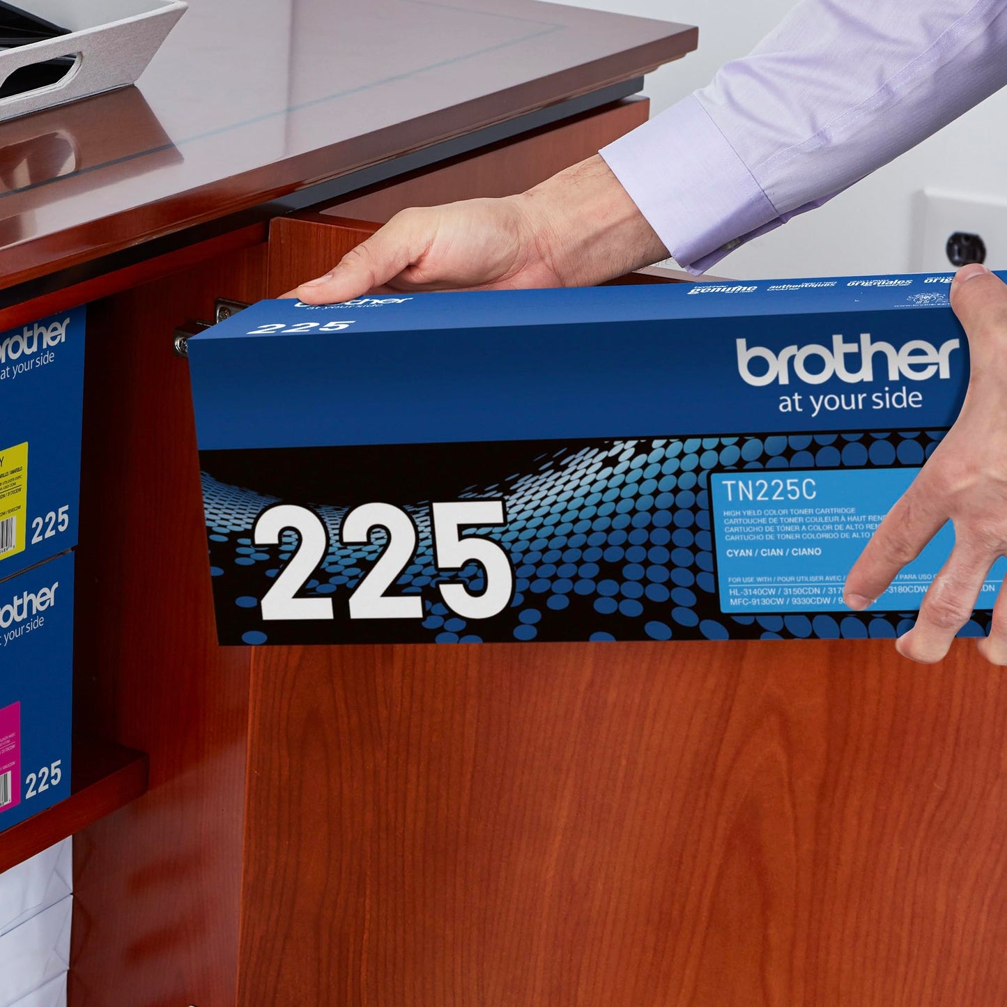 Brother Genuine High Yield Toner Cartridge, TN225C, Replacement Cyan Toner, Page Yield Up to 2,200 Pages, Amazon Dash Replenishment Cartridge, TN225