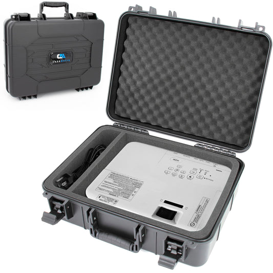 CASEMATIX Hard Shell Projector Travel Case Compatible with Epson VS250 SVGA, VS350 XGA, VS355 WXGA Projectors with HDMI Cable and Remote in Custom