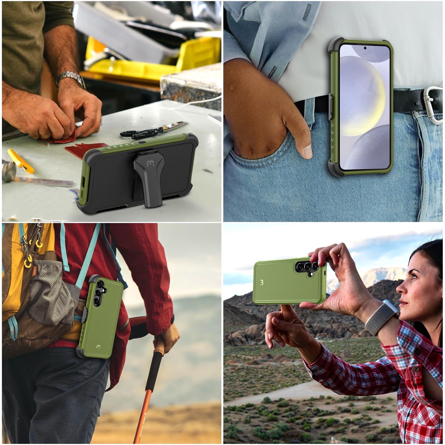 M MYBAT PRO for Samsung Galaxy S24 Ultra Case with 360° Rotating Stand