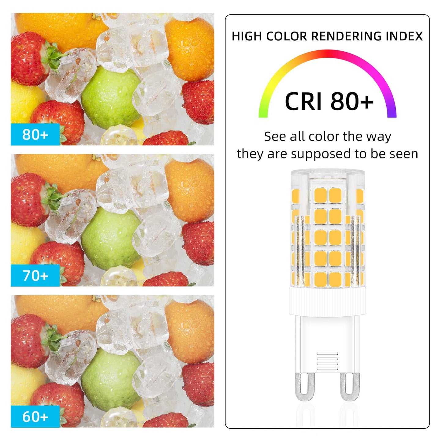 TZHILAN G9 Dimmable LED Bulb 6W 120V Warm White 3000K 5-Pack