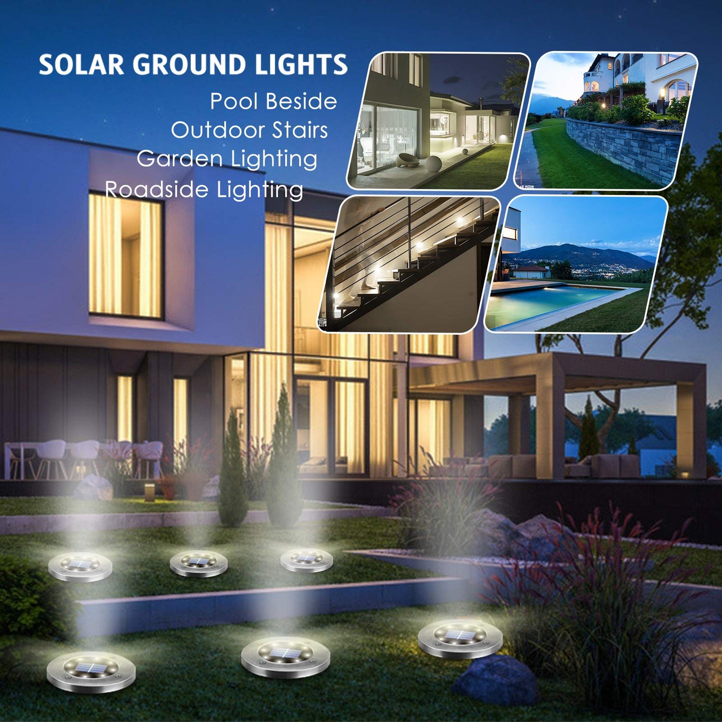 OULONGER 4.6inch Solar Lights Outdoor Waterproof,12Pack Solar Lights for Outside,Solar Garden Lights Landscape Lighting for Patio Pathway Lawn Yard