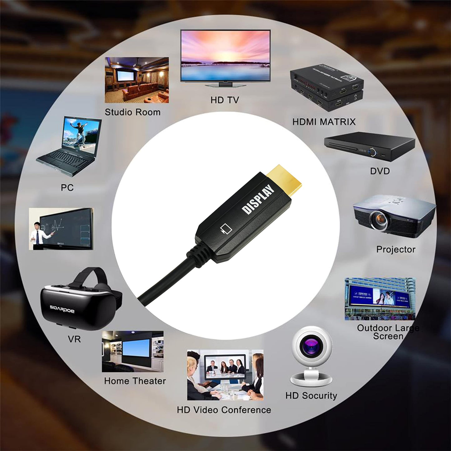 CSILU 4K Fiber Optic HDMI Cable 20FT/6M in-Wall Rated 4K60Hz (4:4:4 RGB HDR10 18Gbps HDCP2.2 CEC) 1440p165Hz High Speed Ultra HD Directional Active