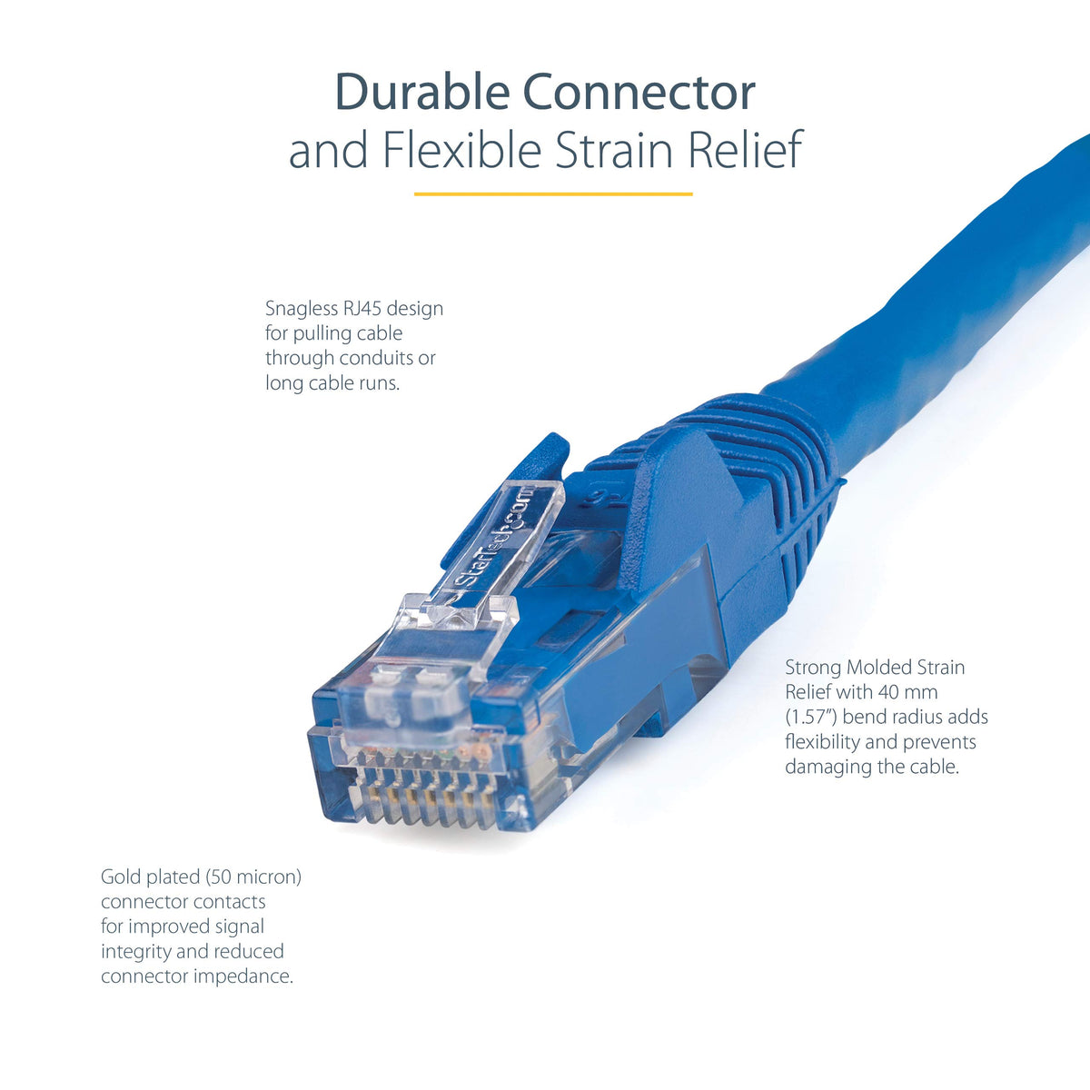 StarTech.com 6 ft. CAT6 Ethernet Cable - 10 Pack - ETL Verified - Blue CAT6 Patch Cord - Snagless RJ45 Connectors - 24 AWG Copper Wire - UTP Ethernet