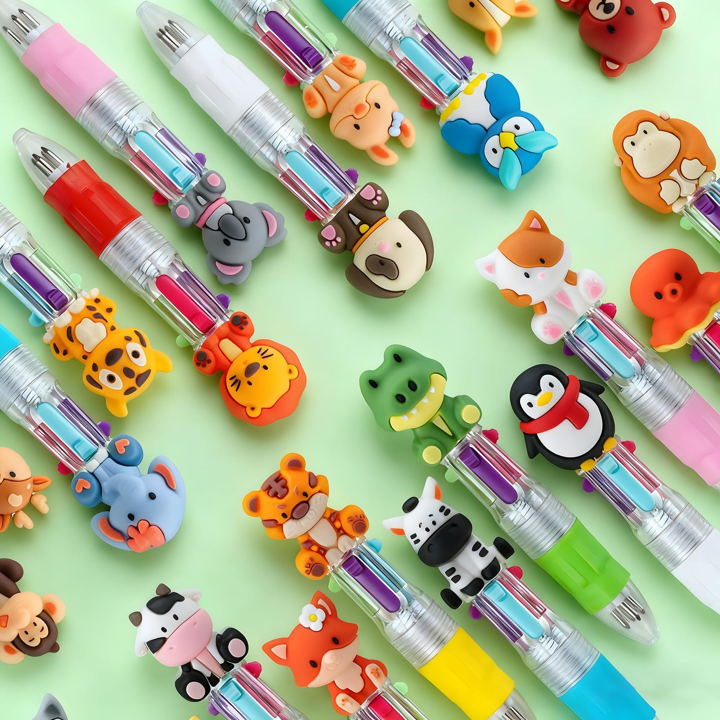 DMIGHT 24PCS Animal 4-in-1 Multicolor Pens, Cute Pens for Kids Party Gifts
