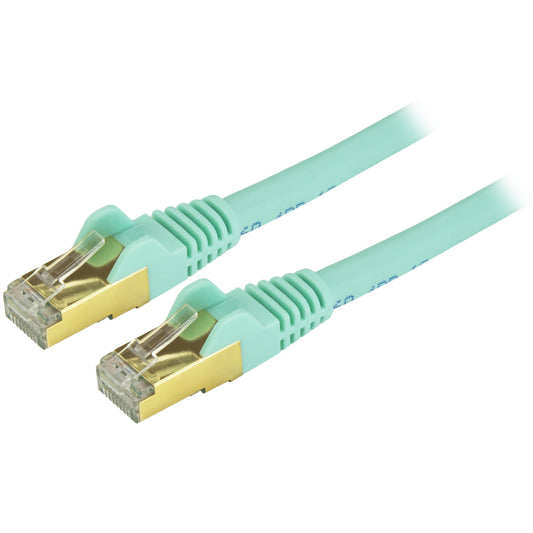 StarTech 25ft Cat6a Snagless Ethernet Cable, Aqua (C6ASPAT25AQ)