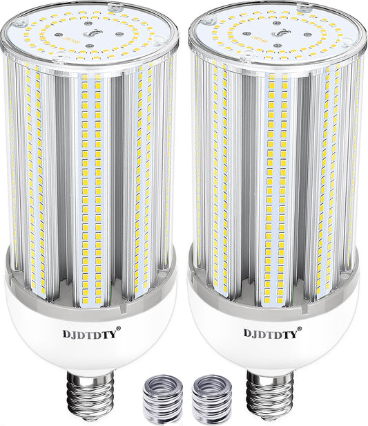 JURDXLED 2Pack LED Corn Bulb 5000 Lumen 5000K 120W Large Area Yellow Light E26 Base for Outdoor Indoor Garage Warehouse Factory Workshop Street