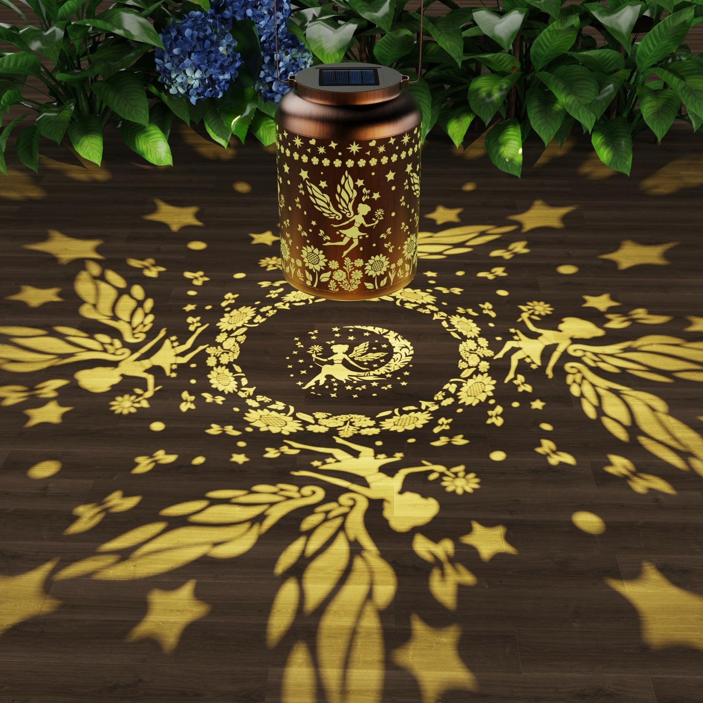 2 Pack Fairy Solar Lantern - Ideal Gift for Mom Women Birthday & Christmas Waterproof Outdoor Garden Lights Hanging Standing Metal Garden Gifts Decor