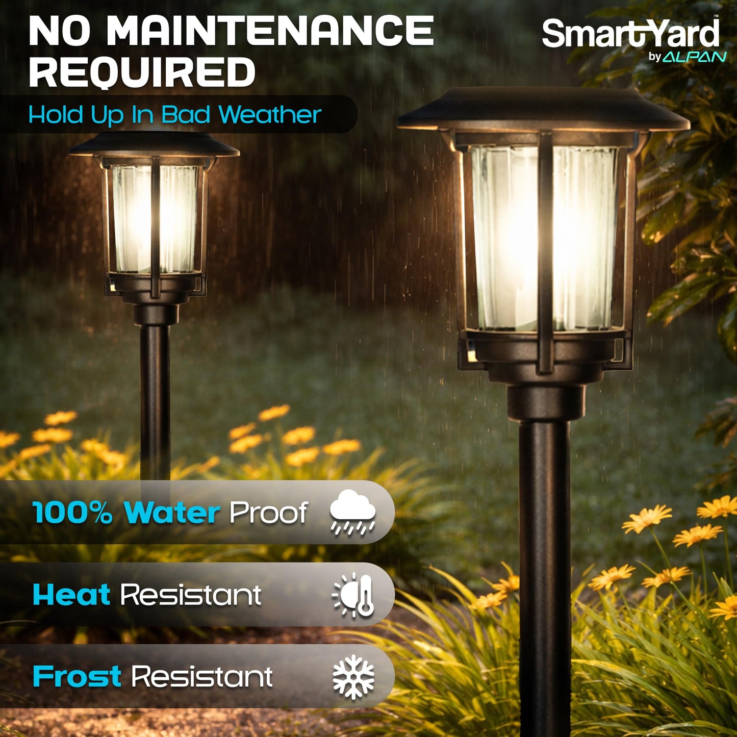 Solar Pathway Lights Outdoor - Pack of 6, 6 Lumens Warm White LED, Bronze Aluminum & Stainless Steel Weather-Resistant Outdoor Solar Lights for Yard