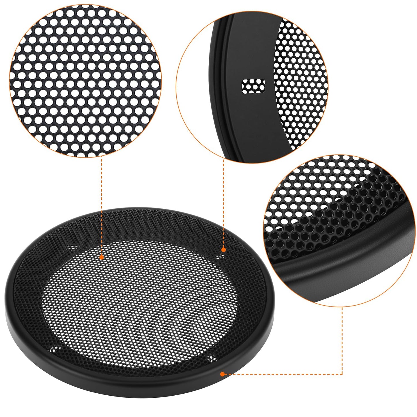 QWORK 4" Speaker Grill Covers, 2 Pack Car Speaker Subwoofer Guard Protector with Screw, Black