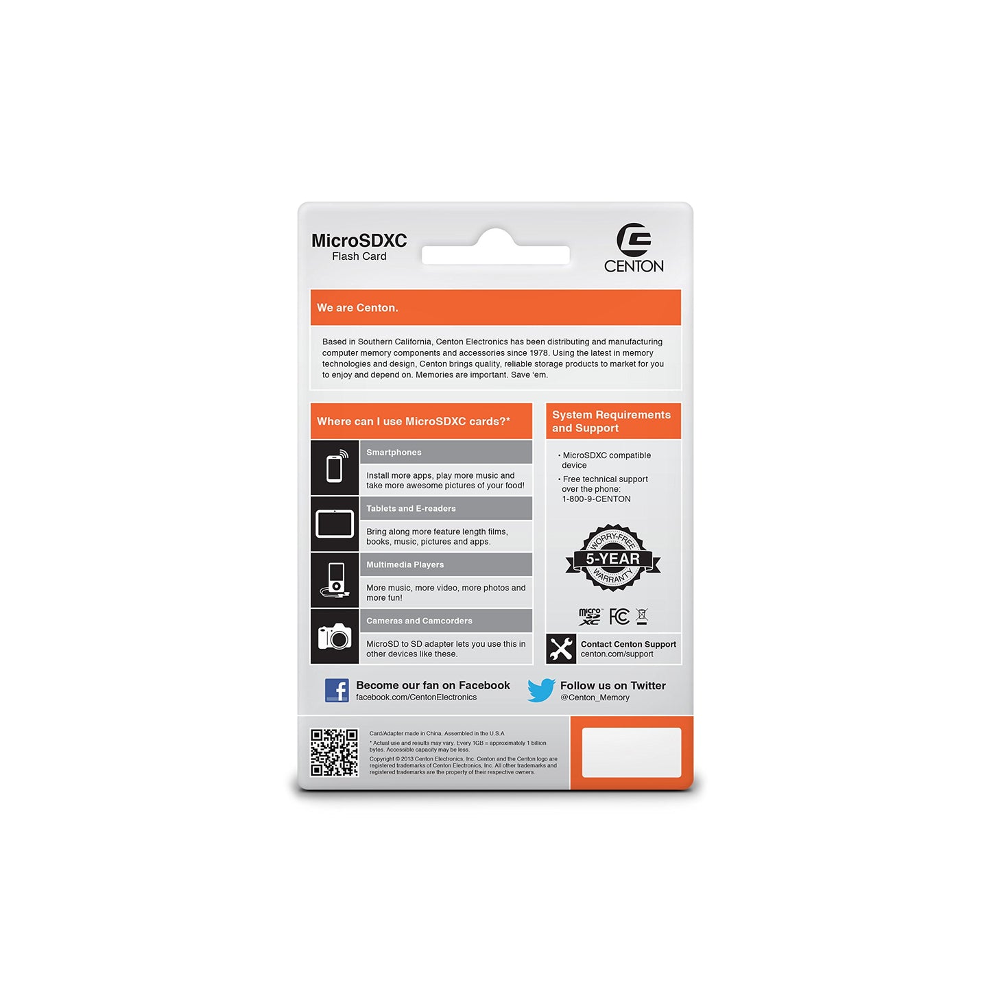 Centon Electronics MP Essential 64GB Class 10 Micro SDXC Card (S1-MSDXC10-64G)