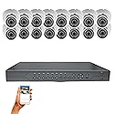 Evertech 32 Channel CCTV Security Surveillance System H.265 Security Digital Video Recorder 4TB Recording Storage and 16 Dome Cameras