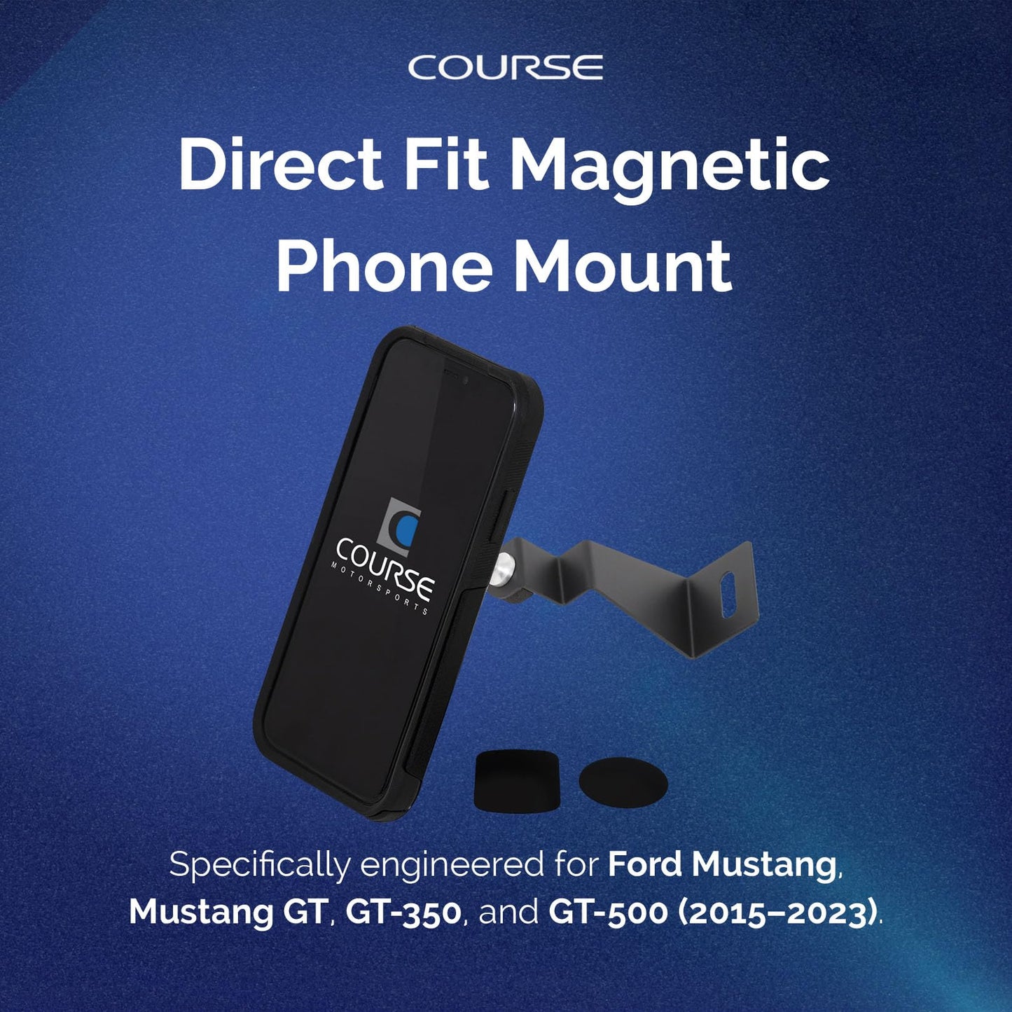 Course Motorsports Direct Fit Magnetic Phone Mount | Mustang Phone Mount | Custom Fit Car Phone Mount | Compatible with Ford Mustang GT, GT-350