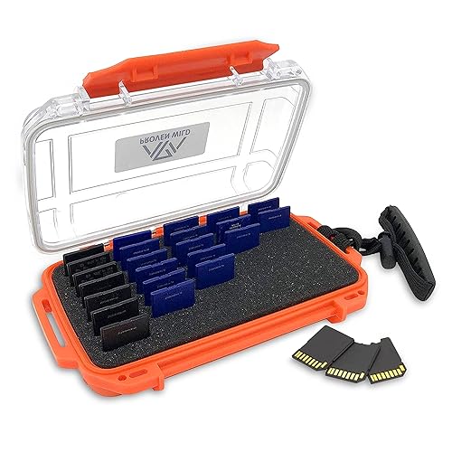 SD Card Holder by Proven Wild | Durable, Waterproof SD Card Case | SD Card Holder Case Holds 35 SD Cards Upright | Standard Memory Card Holder