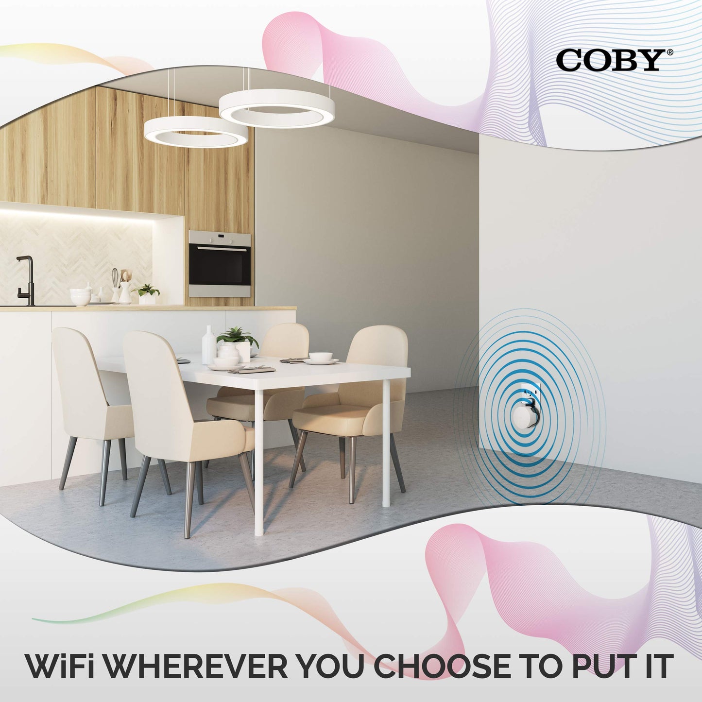 Coby WiFi Wall-Mount Holder, Wall-Outlet Router Mount with Cable Management, No-Screw Hidden Storage Stand Compatible with Google Home WiFi Devices