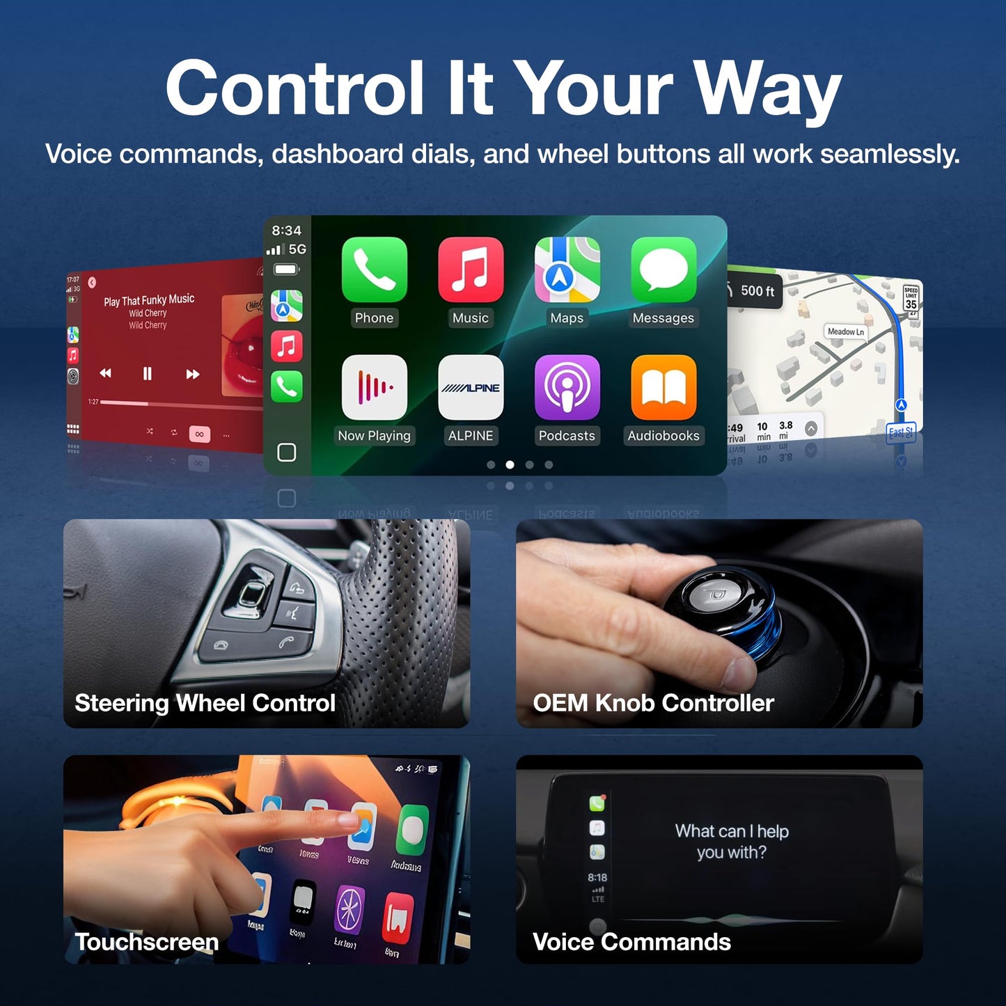 Drivio Wireless CarPlay Adapter for iPhone & Android | USB CarPlay Wireless Adapter with Screen Mirroring | 2026 Bluetooth Car Play Dongle Apple Play
