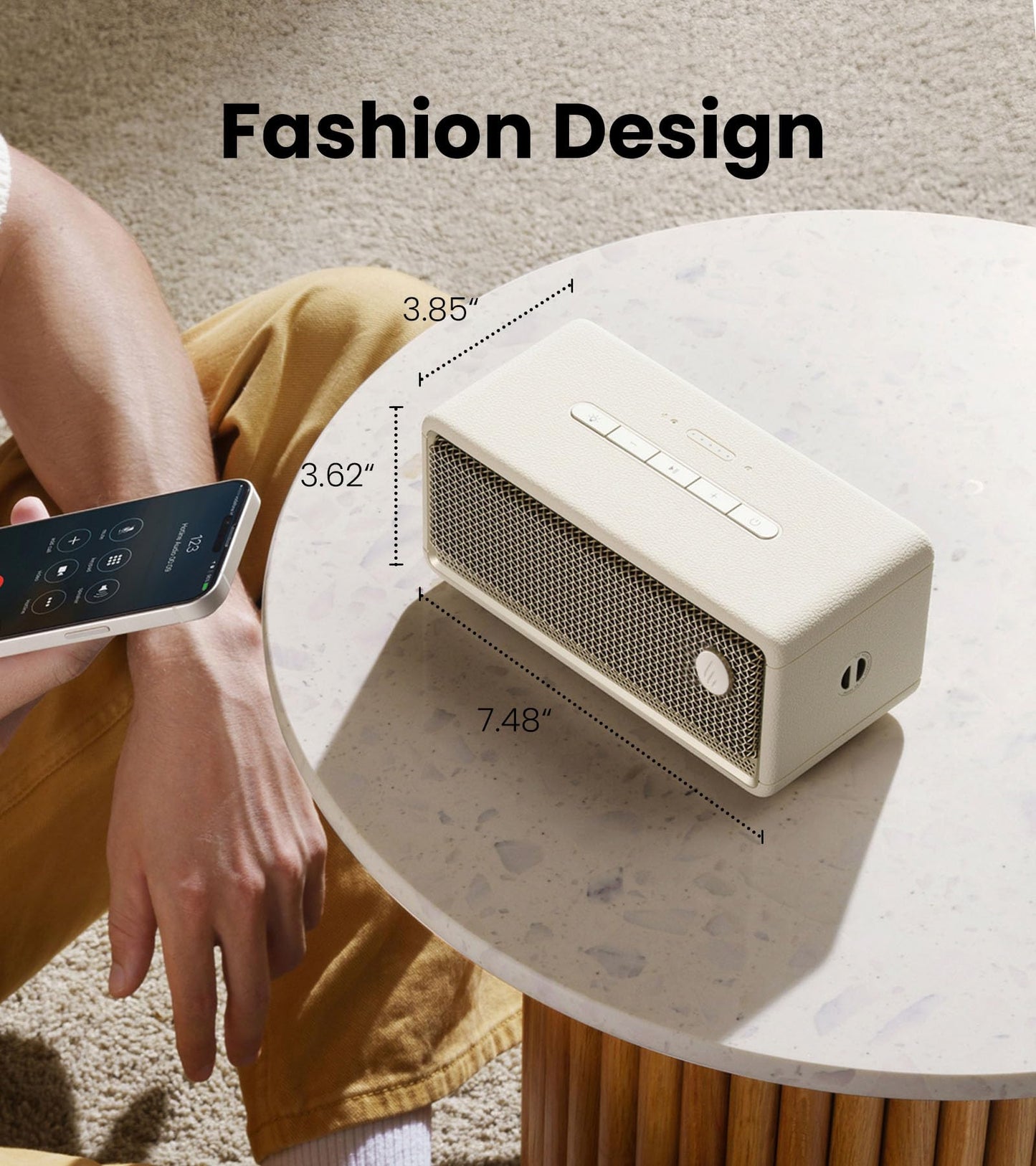 Edifier ES60 Bluetooth Speaker, Portable with Stereo Pairing, IP66 Dustproof & Waterproof 9H Playtime BT5.4 34W RMS Dual Device Connection Ambient