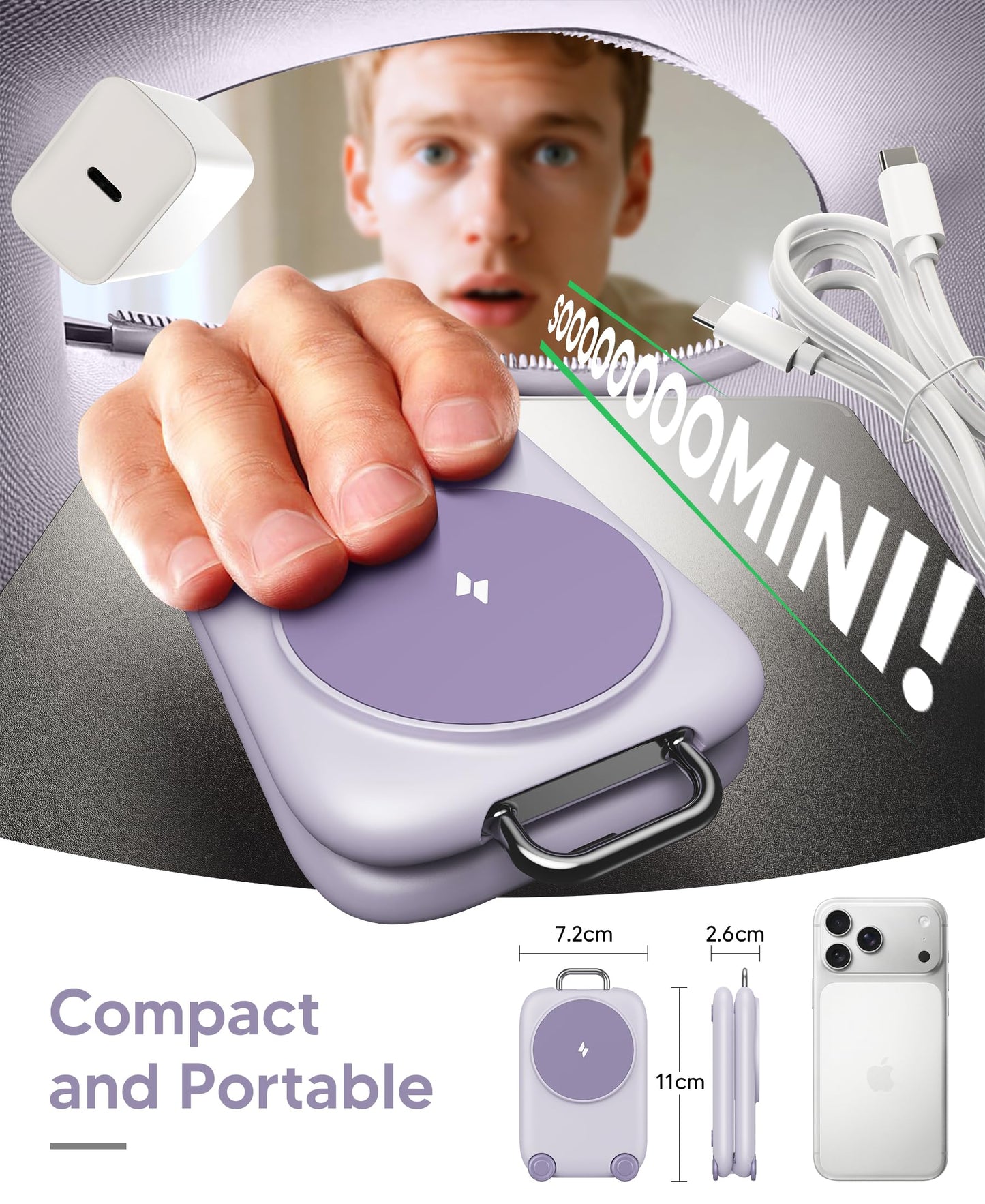Mukiya PaktVault 2026 Traveling Fast Wireless Charging Station for Apple Devices, Magnetic 3 in 1 MagSafe Charger Stand for iPhone 17 16 15 14 13 12