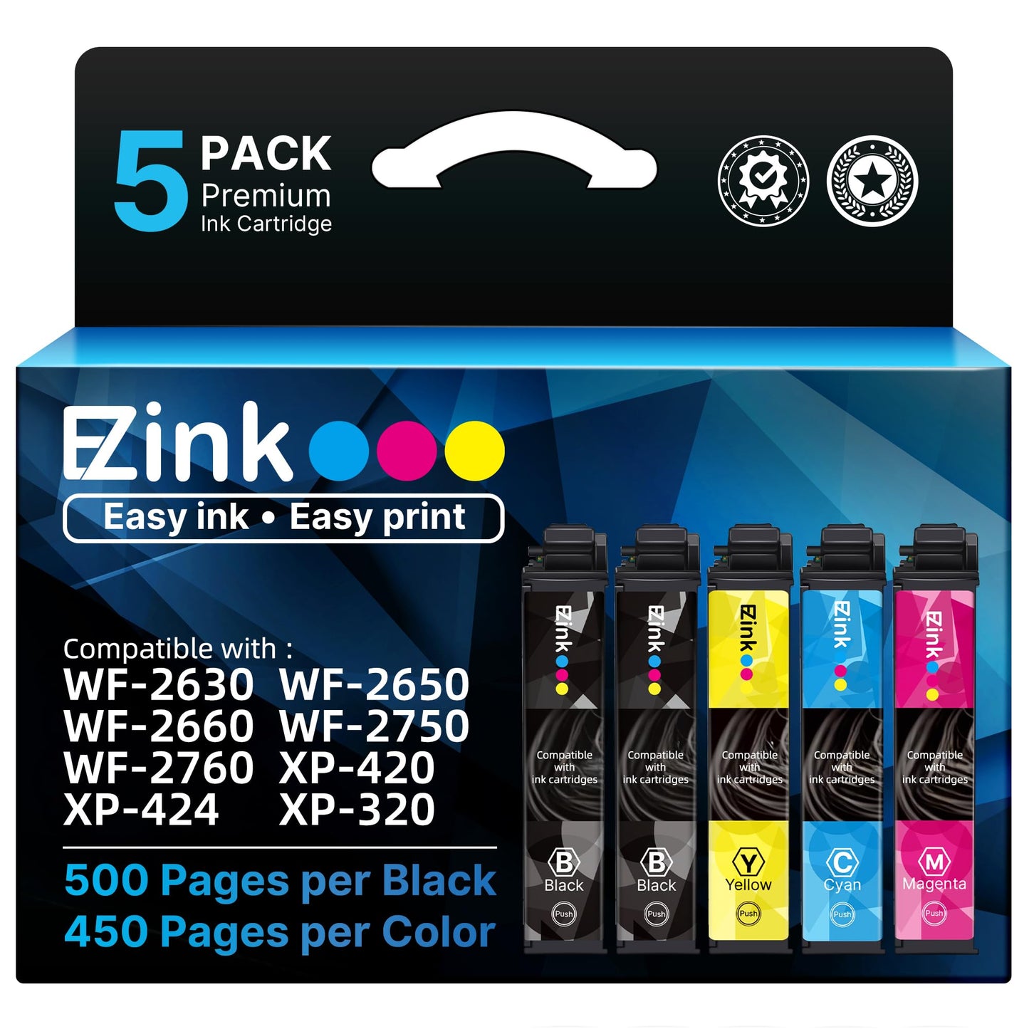 E-Z Ink Remanufactured Ink Cartridge Replacement for Epson 220XL (5 Pack)