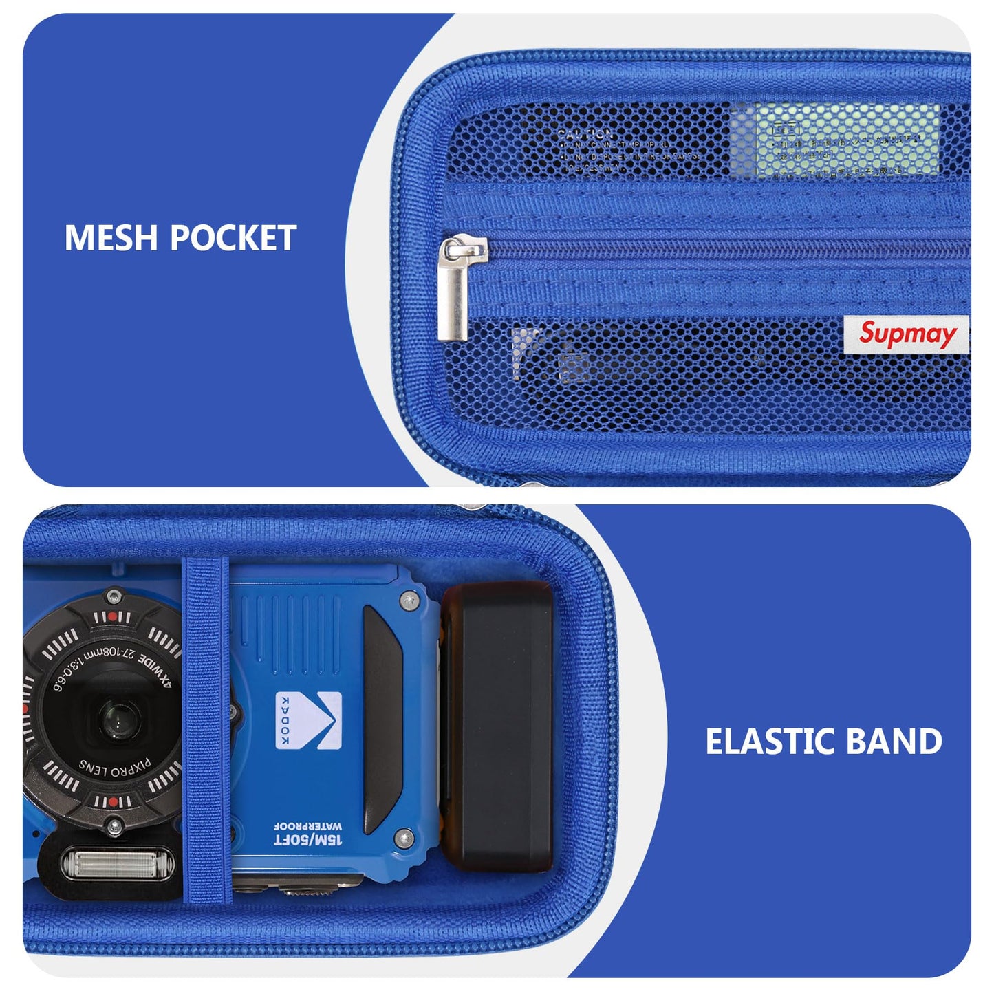 Supmay Carrying Case Compatible with KODAK PIXPRO WPZ2 Rugged Waterproof Shockproof Dustproof WiFi Digital Camera, Travel Case with Mesh Pocket fits