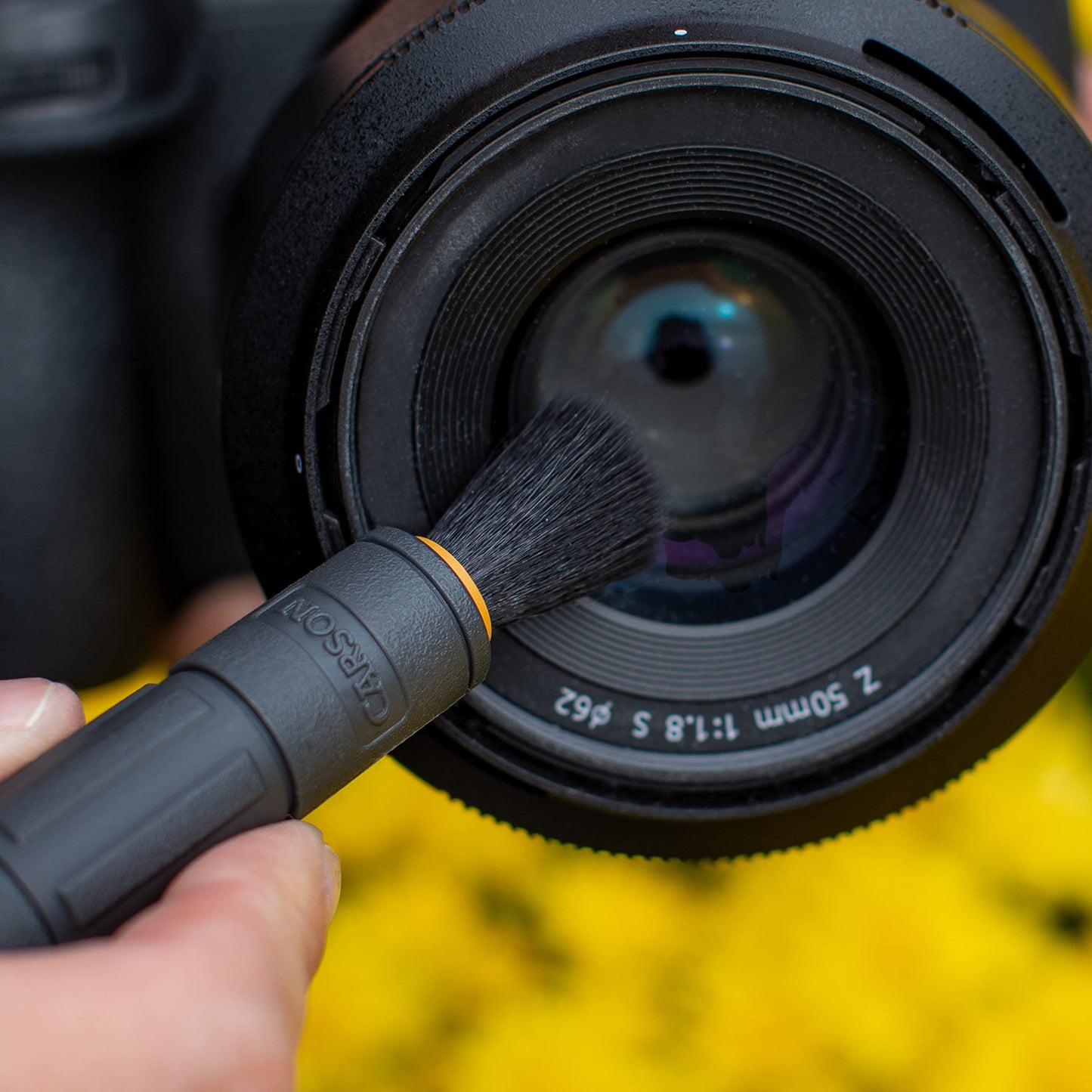 Carson C6 Series Reusable Compact Lens Cleaner with Dry Nano Particle Cleaning Formula with 13mm Round Tip and Retractable Brush (CS-35)