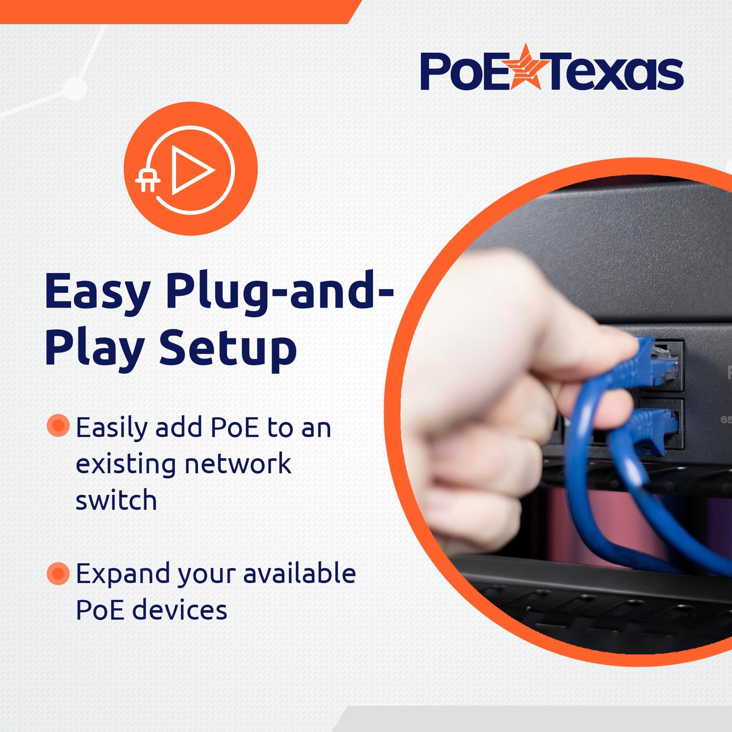 PoE Texas 24 Port PoE Injector with 48v120w Power Supply - 10/100 Data - Rack Mount - Add Passive Mode B 802.3af PoE to a Non PoE Switch for VoIP