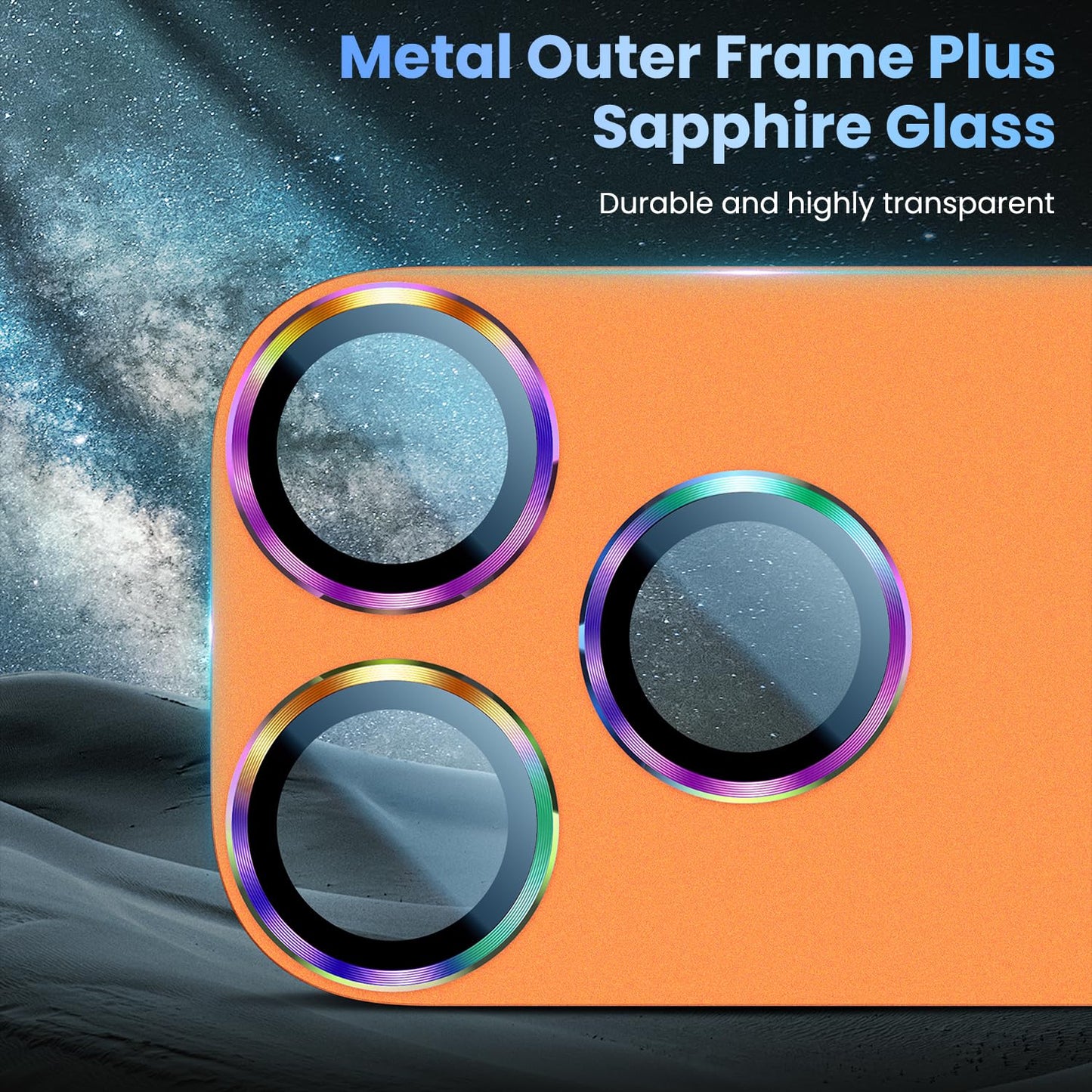 Uyiton for iPhone 17 Pro Max Camera Lens Protector, Metal Frame Glass Cover
