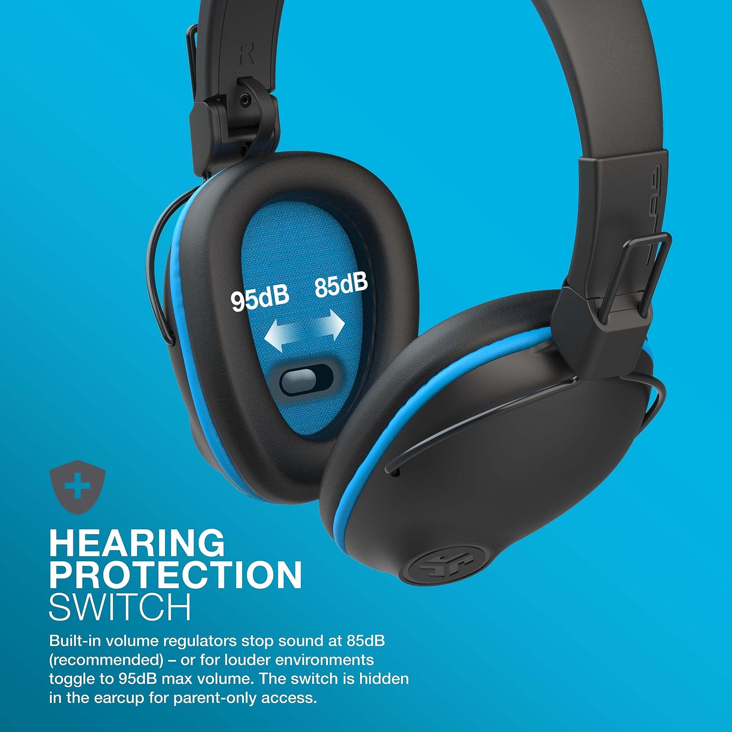 JLab JBuddies Pro Wireless Over-Ear Kids Headphones, 35+ Hour Battery Life, Built-in Volume Regulators for Safety, Share Mode, Folding, Adjustable…