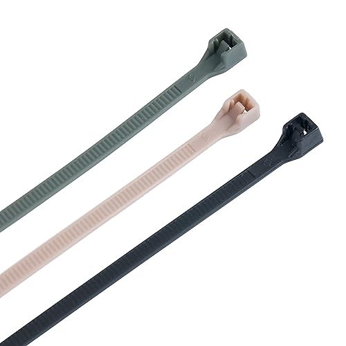 Gardner Bender 10096 4 in., 8 in. Nylon Cable Ties, Tan, Olive, & Black , 200 Pack , Assorted