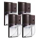 PARMIDA (4 Pack) Mini LED Wall Pack Light 26W Dusk to Dawn Photocell Sensor, 3000lm, 150W Equivalent, IP65 Waterproof, 5000K, ETL, 100-277VAC Outdoor