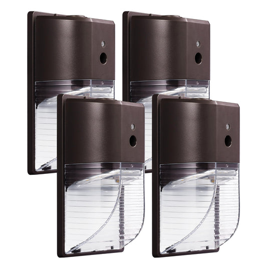 PARMIDA (4 Pack) Mini LED Wall Pack Light 26W Dusk to Dawn Photocell Sensor, 3000lm, 150W Equivalent, IP65 Waterproof, 5000K, ETL, 100-277VAC Outdoor