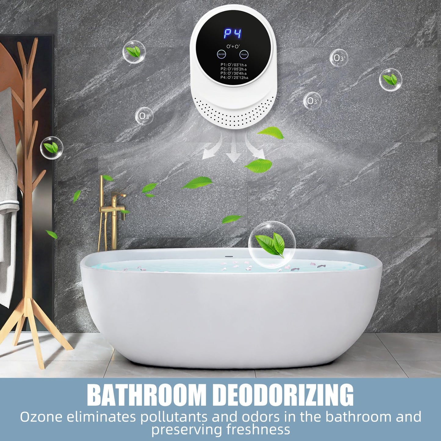 Ozone Odor Eliminator for Strong Odor Plug in Air Fresheners for Home 99% Cat Litter Deodorizer Ionizer Air Purifier Ozone for Bedroom Toilet Kitchen