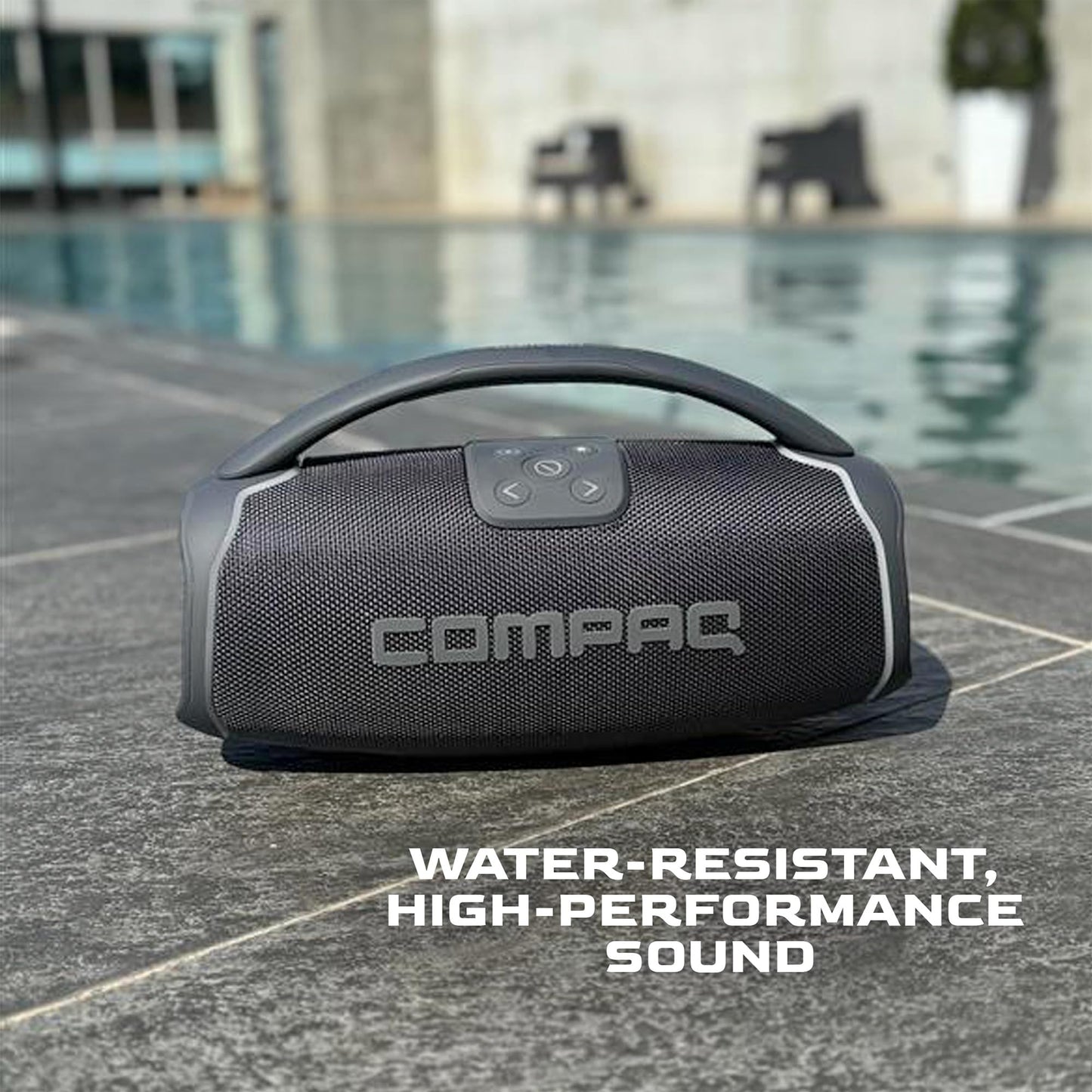 Compaq 50W Bluetooth Speaker - Powerful Wireless Speaker with TWS Pairing, Bluetooth 5.3, IPX6 Waterproof, Uninterrupted Playtime, Dynamic LED