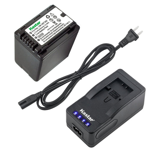 Kastar LED Super Fast Charger + Battery Replacement for Panasonic VW-VBT380 HC-V130 V180 HC-V201 V210 V250 HC-V380 HC-V510 V520 V550 HC-V710 V720 V750