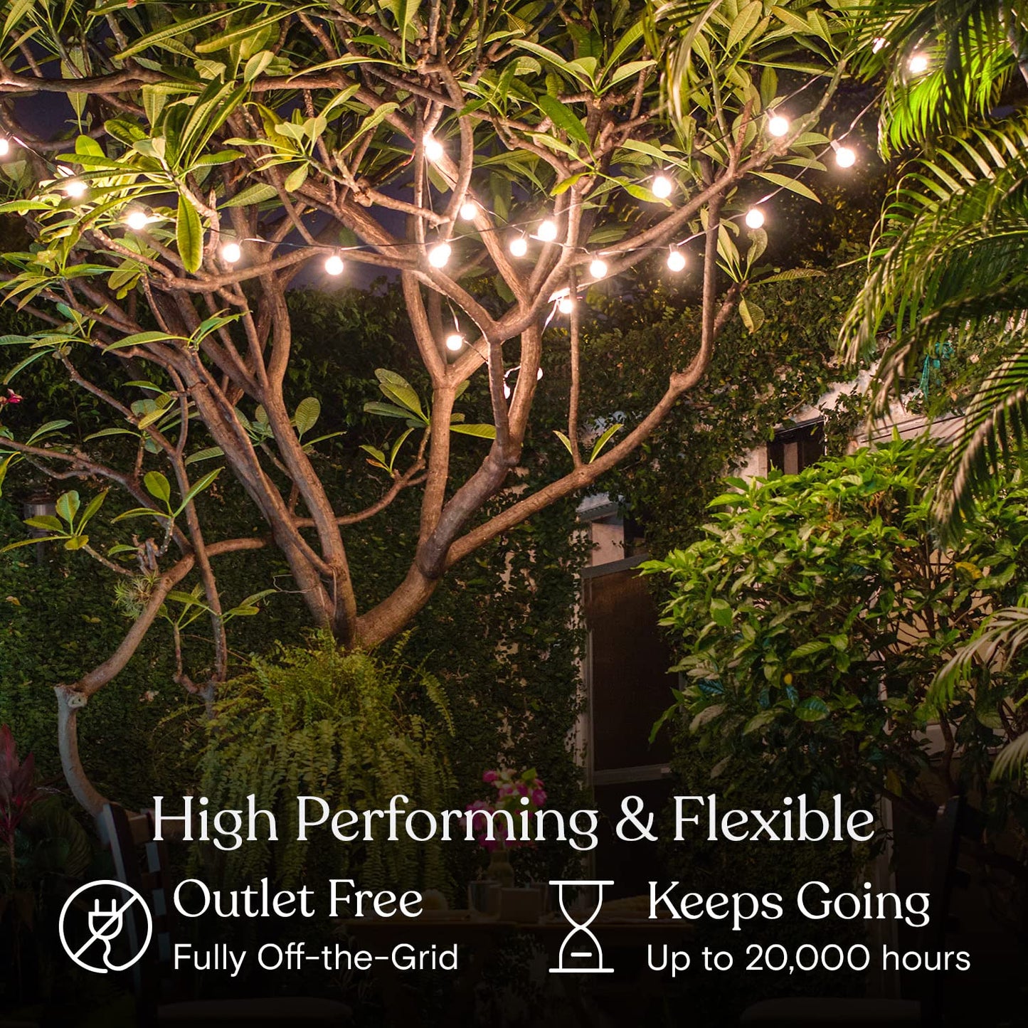 Brightech Ambience Pro Solar Powered LED Outdoor String Lights - 27 Ft Commercial Waterproof Patio Lights with Edison Bulbs - Durable String Lights