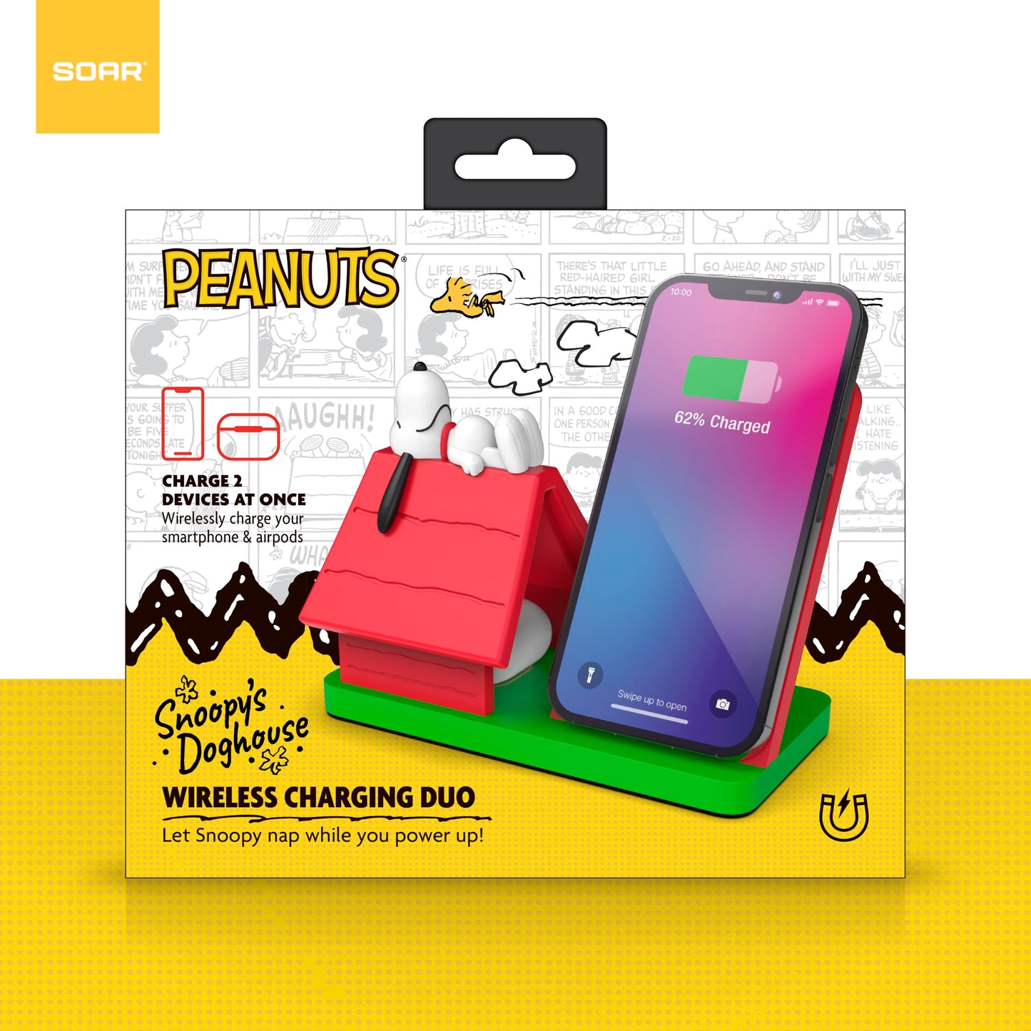 SOAR Peanuts Wireless Charging Station Red Dog House