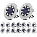 DUUDO Solar Lights Outdoor 16 Pack, Solar Garden Outdoor Waterproof Pathway Lights Bright In-Ground Light Outdoor Lighting Decor for Lawn, Patio