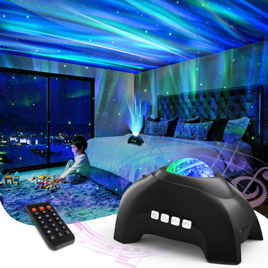 AIRIVO Northern Lights Aurora Projector, Star Projector Music Speaker, White Noise Night Light Galaxy Projector for Kids Adults, for Home Decor