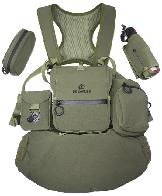 Prowler Gear - THE GUIDE BUNDLE: All Season Binocular Chest Pack Harness With 5 Piece Modular Accessory Kit: One Solution - Early Scouting To Late