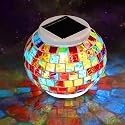 Joyathome Color Changing Mosaic Solar Light Led Garden Lights?echargeable Solar Table Lights Outdoor Waterproof Solar Night Lights for Garden, Patio