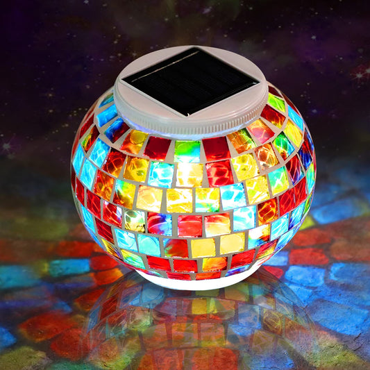 Joyathome Color Changing Mosaic Solar Light Led Garden Lights?echargeable Solar Table Lights Outdoor Waterproof Solar Night Lights for Garden, Patio