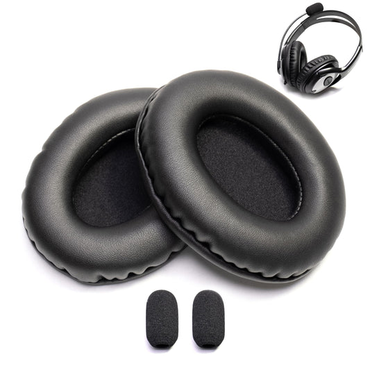 Ear Pads Foam Cushion Microphone Cover Compatible with Microsoft LifeChat LX-3000 LX 3000 Headset Life Chat Headphone (Pu Leather Ear Pads+Microphone