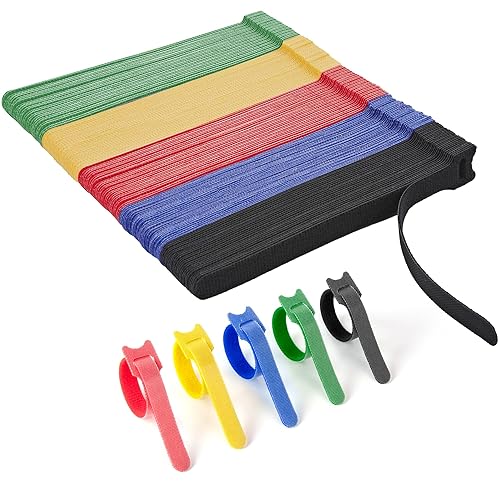 180 PCS Reusable Cable Ties with Hook and Loop, Multi-purpose Adjustable 8 Inch Cable Management Wire Ties Cable Straps for Organizing Home, Office