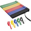 180 PCS Reusable Cable Ties with Hook and Loop, Multi-purpose Adjustable 8 Inch Cable Management Wire Ties Cable Straps for Organizing Home, Office