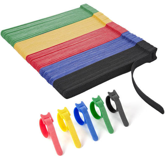180 PCS Reusable Cable Ties with Hook and Loop, Multi-purpose Adjustable 8 Inch Cable Management Wire Ties Cable Straps for Organizing Home, Office