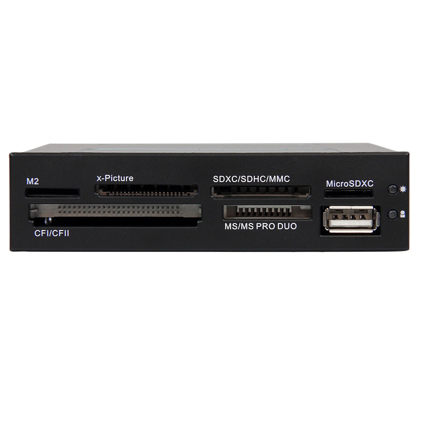 StarTech.com 3.5in Front Bay 22-in-1 USB 2.0 Internal Multi Media Memory Card Reader with Simultaneous Access - CF/SD/MMC/MS/xD - Black , TAA