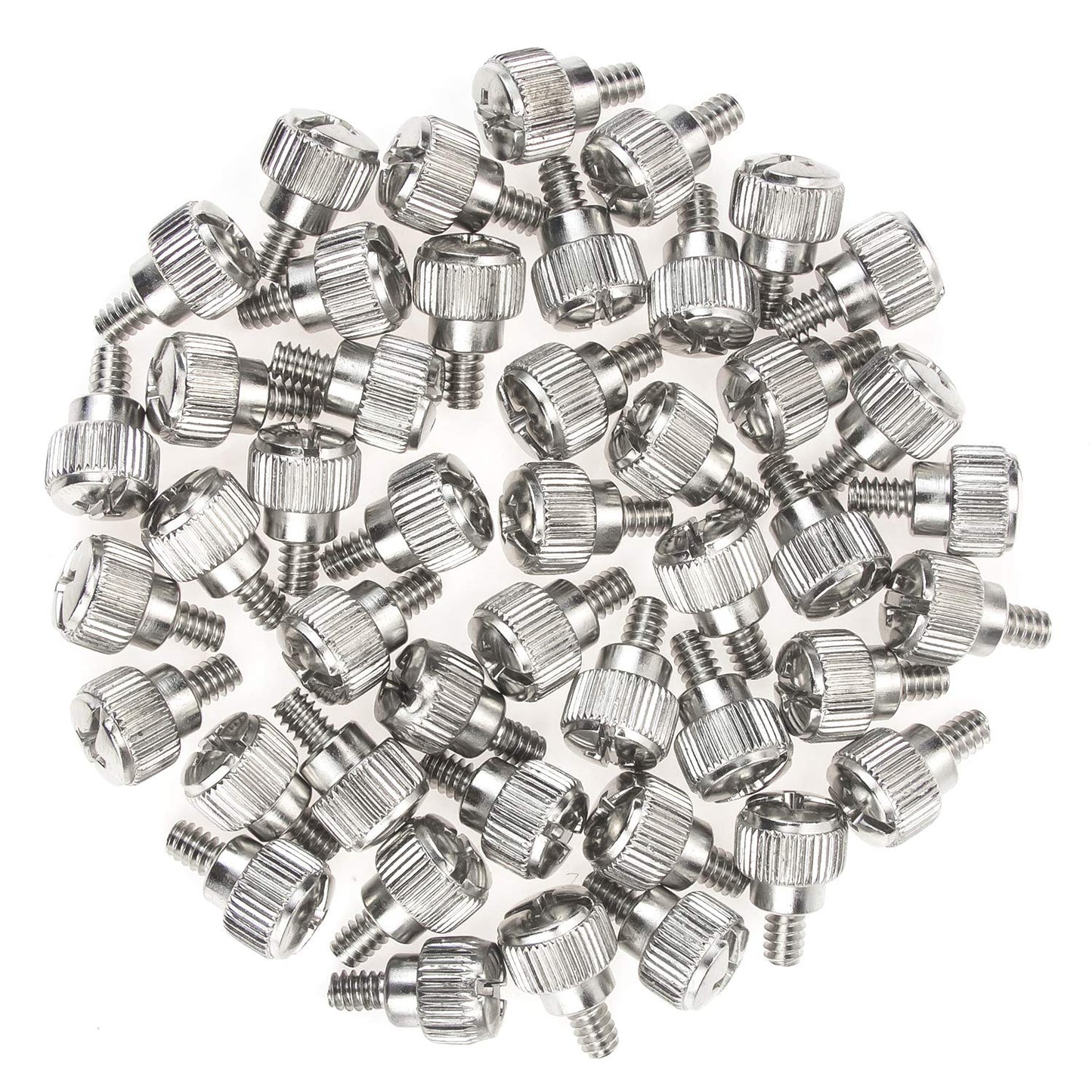 Favordrory 6#-32x5 Computer Case Thumb Screws, Silver, 50 Pieces