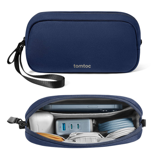 tomtoc Electronics Organizer Travel Case, Water Resistant Travel Bag Cable Organizer for Essentials, Tech Pouch Accessories Carry Storage for Cord