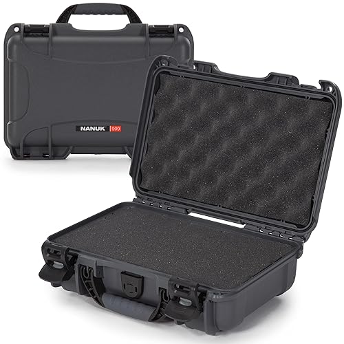 NANUK 909 Travel Hard Case with Customizable Cubed Foam - Waterproof Camera Case, 12.6” x 9” x 4.4”, Lightweight, Lockable, Dustproof